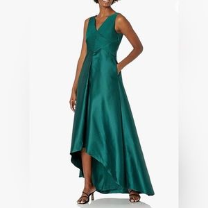 Adrianna Papell Women's Pleated Hi Low Mikado Gown SIZE 14